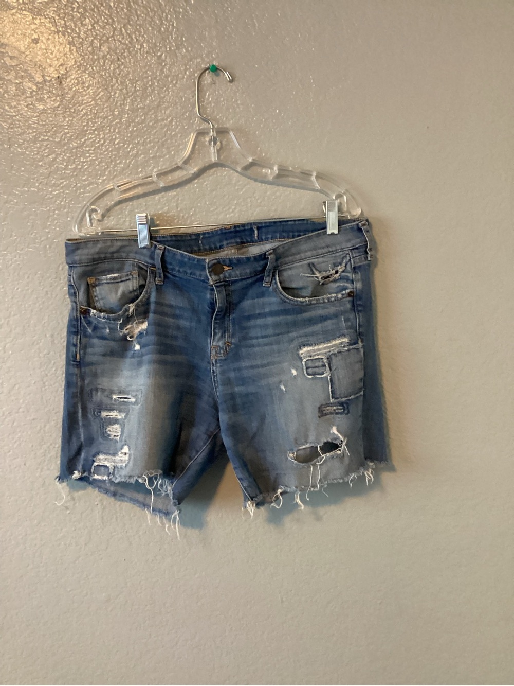 Abercrombie & Fitch Distressed Blue Denim  Shorts